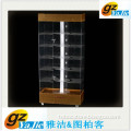 Delicate rectangle maple acrylic display cabinet with 6 tiers